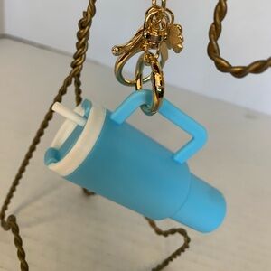 Tumbler Cup Keychain Bag Charm Blue Butterfly Accessory